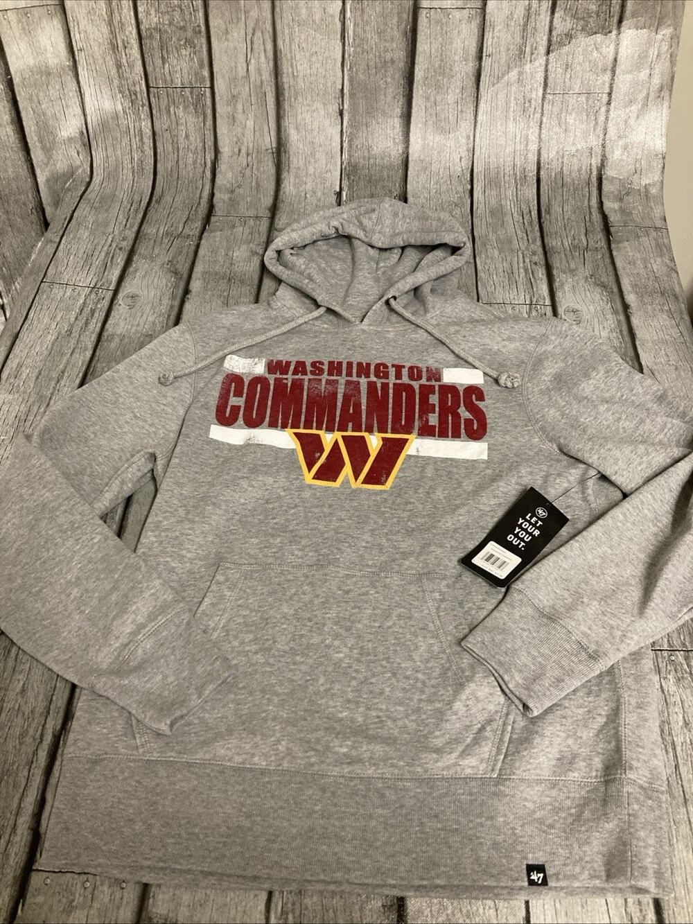 NWT Men’s ‘47 Brand Washington Commanders Hoodie Grey Medium Sweatshirt